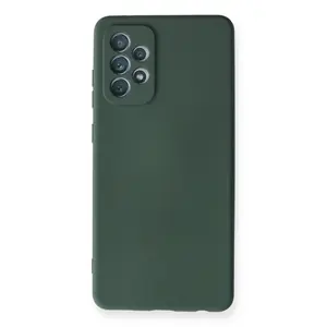 Samsung Galaxy A72 Kılıf Nano İçi Kadife Silikon - Koyu Yeşil