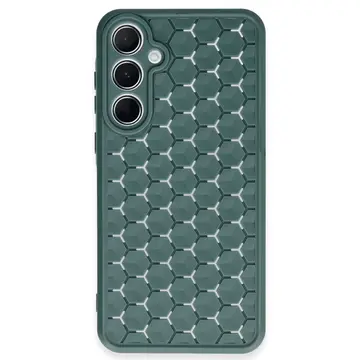 Samsung Galaxy A55 5g Kılıf Petek Silikon Kapak - Koyu Yeşil
