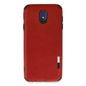 Samsung Galaxy J7 Pro / J730 Kılıf Loop Deri Silikon - Kırmızı