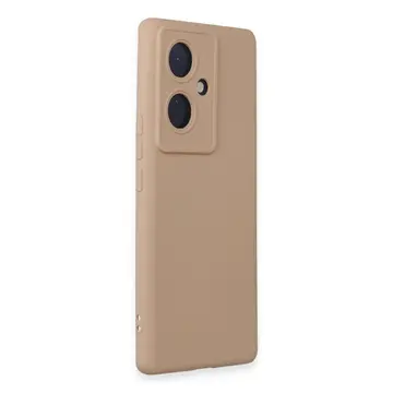 Vivo V29 Lite Kılıf Nano İçi Kadife Silikon - Pudra
