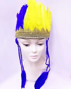 Siyah Beyaz Renk Tüylü Kızılderili Başlığı | Taraftar Başlığı
