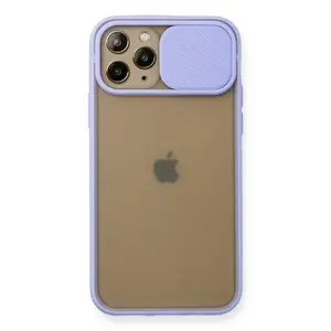İphone 11 Pro Kılıf Palm Buzlu Kamera Sürgülü Silikon - Lila