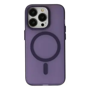 İphone 14 Pro Kılıf Lodos Magneticsafe Mat Kapak - Mor