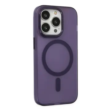 İphone 14 Pro Kılıf Lodos Magneticsafe Mat Kapak - Mor