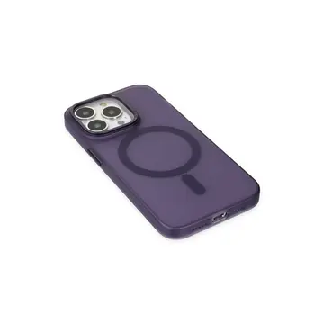 İphone 14 Pro Kılıf Lodos Magneticsafe Mat Kapak - Mor