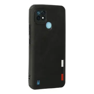 Realme C21 Kılıf Loop Deri Silikon - Siyah