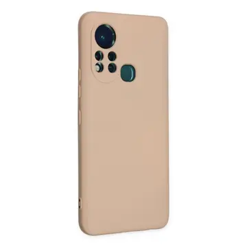 İnfinix Hot 11s Kılıf Nano İçi Kadife Silikon - Pudra
