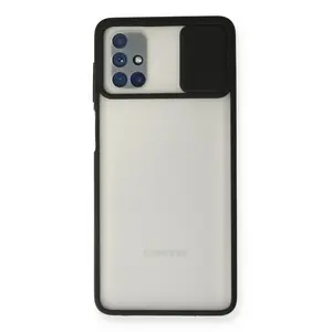 Samsung Galaxy M51 Kılıf Palm Buzlu Kamera Sürgülü Silikon - Siyah