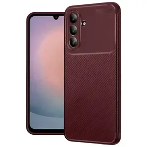 Samsung Galaxy A26 Kılıf Auto Focus Karbon Kapak - Bordo