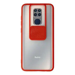 Xiaomi Redmi Note 9 Kılıf Palm Buzlu Kamera Sürgülü Silikon - Kırmızı