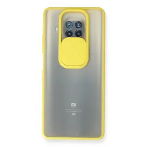 Xiaomi Mi 10t Lite Kılıf Palm Buzlu Kamera Sürgülü Silikon - Sarı