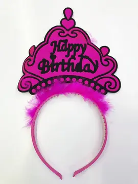 Happy Birthday Yazılı Neon Renk Taç 12 Adet