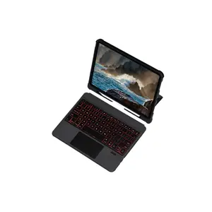 T5209d İpad Pro 12.9 (2021) Kılıf İnter Ledli Klavyeli Tablet Kılıfı - Siyah