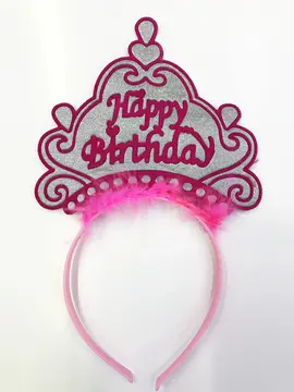 Happy Birthday Yazılı Neon Renk Taç 12 Adet