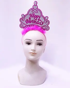 Happy Birthday Neon Sarı Renk Doğum Günü Tacı 24x15 Cm