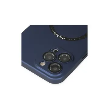 İphone 12 Pro Kılıf Jack Magneticsafe Lens Silikon - Lacivert