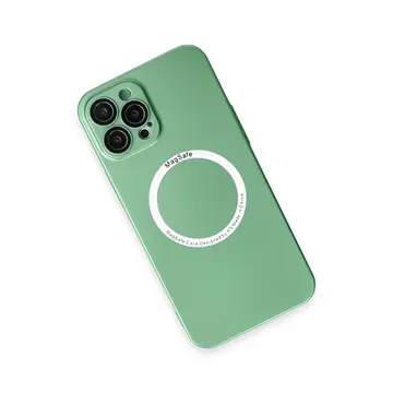 İphone 12 Pro Kılıf Jack Magneticsafe Lens Silikon - Yeşil