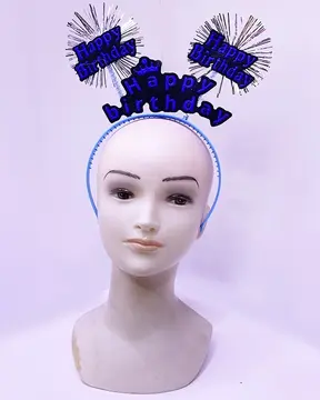 Happy Birthday Yazılı Püsküllü Neon Kırmızı Renk Doğum Günü Tacı 22x19 Cm