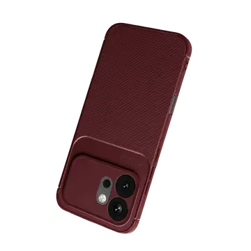 Huawei Honor 600 Auto Focus Karbon Kapak - Bordo