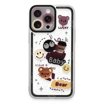 İphone 14 Pro Kılıf Sweet Desenli Silikon Kapak - Sarı