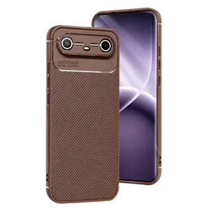 Tecno Spark Slim 5g Auto Focus Karbon Kapak - Kahverengi