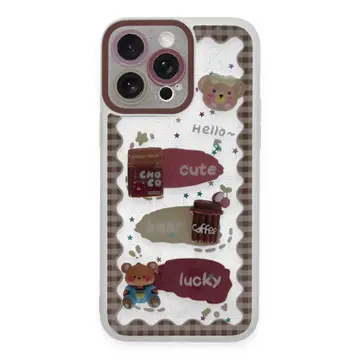 İphone 14 Pro Kılıf Sweet Desenli Silikon Kapak - Şeffaf