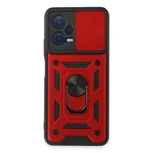 Xiaomi Redmi Note 12 5g Kılıf Pars Lens Yüzüklü Silikon - Kırmızı