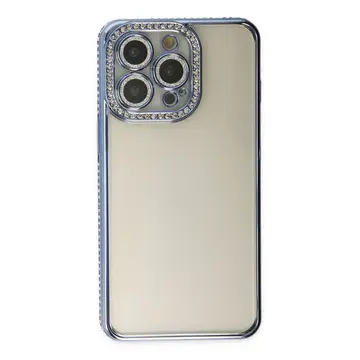 İphone 14 Pro Kılıf Joke Taşlı Silikon - Mavi