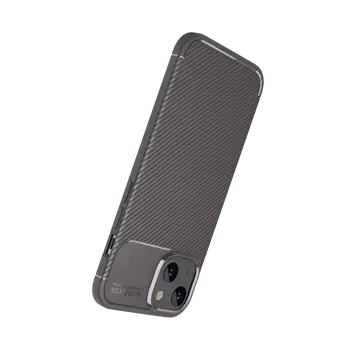 İphone 15 Kılıf Auto Focus Karbon Kapak - Gri