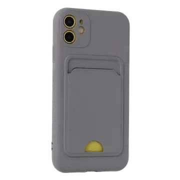 İphone 11 Kılıf Kelvin Kartvizitli Silikon - Gri