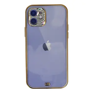İphone 12 Kılıf Liva Taşlı Silikon - Mor