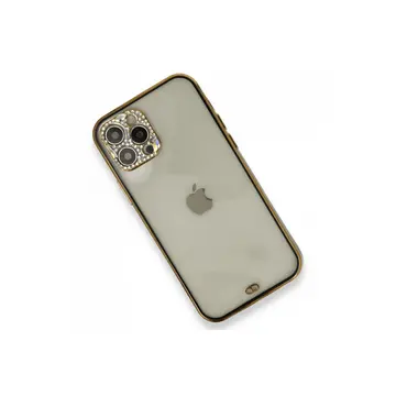 İphone 12 Pro Kılıf Liva Taşlı Silikon - Siyah