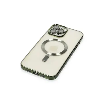 İphone 12 Pro Max Kılıf Kross Magneticsafe Kapak - Koyu Yeşil