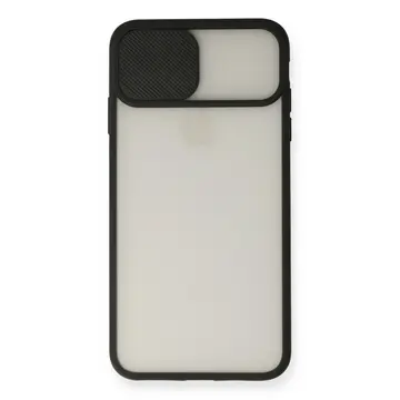 İphone Xs Max Kılıf Palm Buzlu Kamera Sürgülü Silikon - Siyah