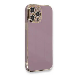 İphone 12 Pro Kılıf Volet Silikon - Mor