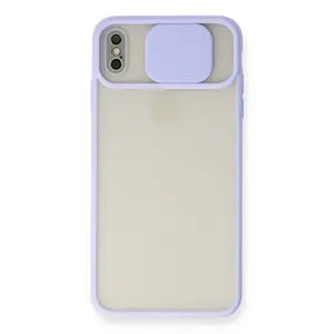 İphone Xs Max Kılıf Palm Buzlu Kamera Sürgülü Silikon - Lila