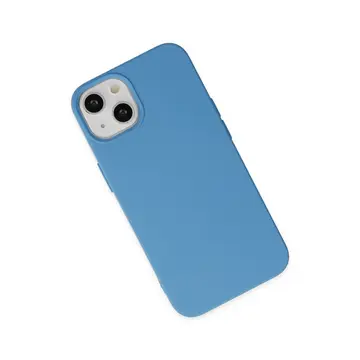 İphone 14 Kılıf Nano İçi Kadife Silikon - Mavi