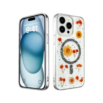 İphone 15 Pro Kılıf Daisy Simli Magsafe Kapak - Siyah
