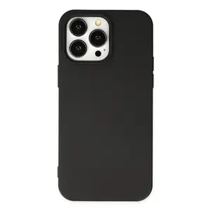 İphone 14 Pro Max Kılıf Nano İçi Kadife Silikon - Siyah