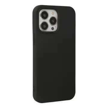 İphone 14 Pro Max Kılıf Nano İçi Kadife Silikon - Siyah