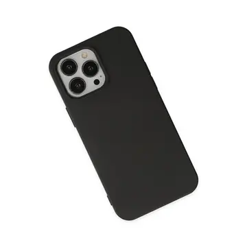 İphone 14 Pro Max Kılıf Nano İçi Kadife Silikon - Siyah
