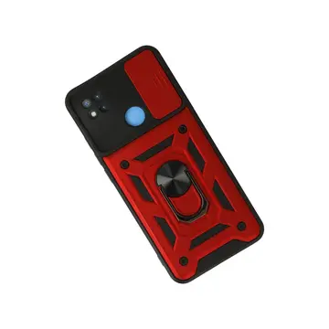 Xiaomi Redmi 9c Kılıf Pars Lens Yüzüklü Silikon - Kırmızı