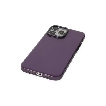 İphone 13 Pro Max Kılıf Anka Pc Sert Metal Kapak - Mor