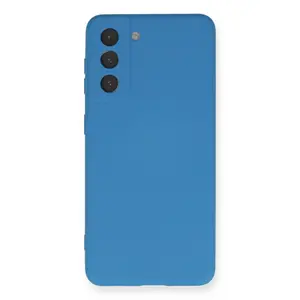 Samsung Galaxy S21 Fe Kılıf Nano İçi Kadife Silikon - Mavi