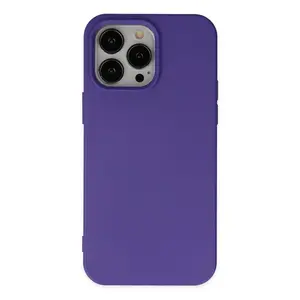 İphone 14 Pro Max Kılıf Nano İçi Kadife Silikon - Mor