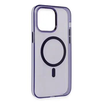 İphone 14 Pro Kılıf Tron Şeffaf Magsafe Kapak - Derin Mor