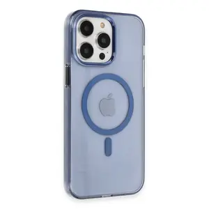 İphone 14 Pro Max Kılıf Tron Şeffaf Magsafe Kapak - Mavi