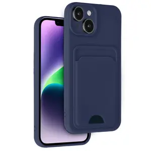 İphone 14 Kılıf Kelvin Kartvizitli Silikon - Lacivert