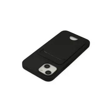 İphone 14 Plus Kılıf Kelvin Kartvizitli Silikon - Siyah