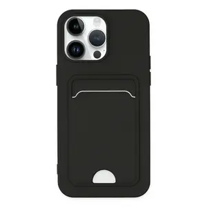 İphone 14 Pro Kılıf Kelvin Kartvizitli Silikon - Siyah